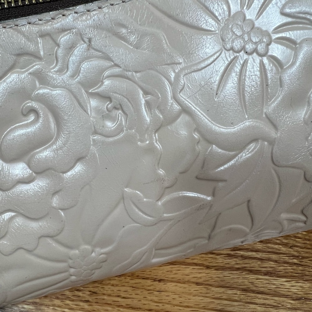 Patricia Nash Shoulder Bag Champagne Floral Leather Chain Strap - Picture 5 of 16